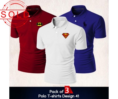 Pack of 3 Polo T-shirts Design 41